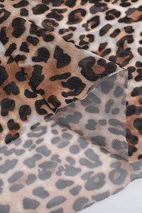 Maxikleid mit Schlitz und Leopardenmuster