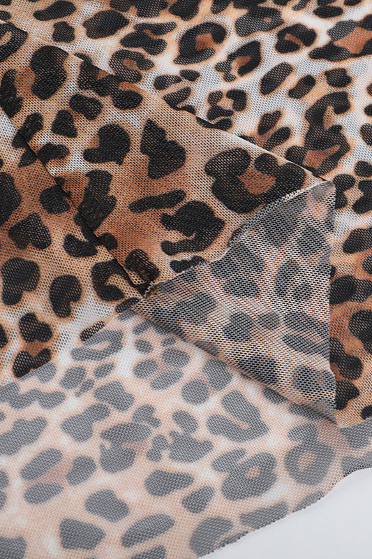 Maxikleid mit Schlitz und Leopardenmuster