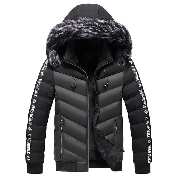 Herren Steppjacke mit Kunstfellkapuze - Elian