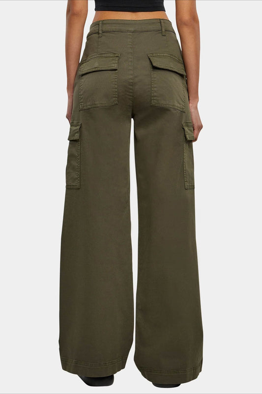 Hose mit hoher Taille, Bindedetail und Taschen