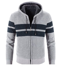 Herrenstrickjacke mit Kapuze und Thermofutter - Tobias
