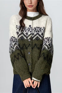 Strickjacke mit Strickstruktur in Grün