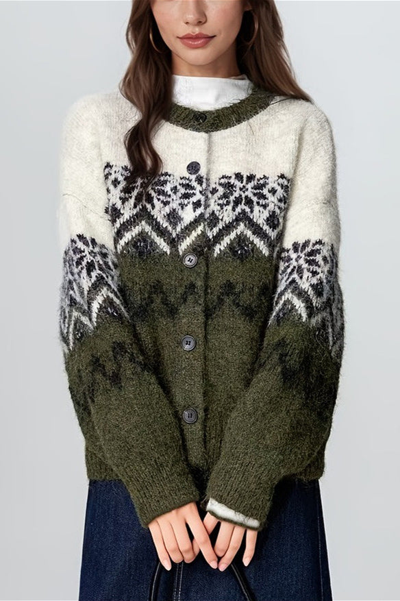 Strickjacke mit Strickstruktur in Grün