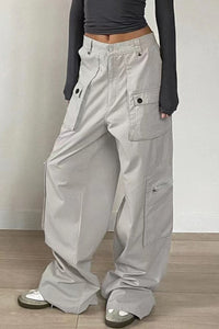 Hose mit Taschen und Denim in Grau