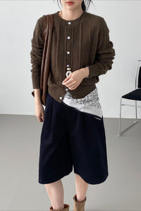 Strickjacke mit Strickstruktur und Wolle