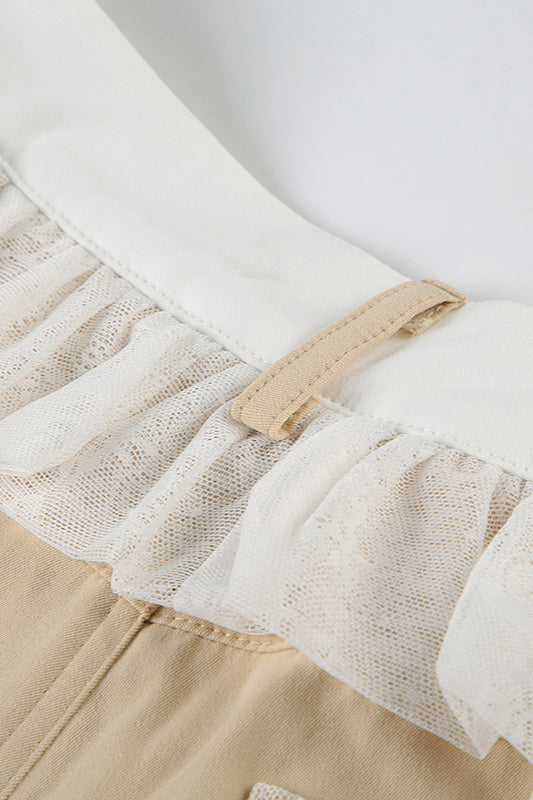 Locker geschnittene Hose mit Spitze