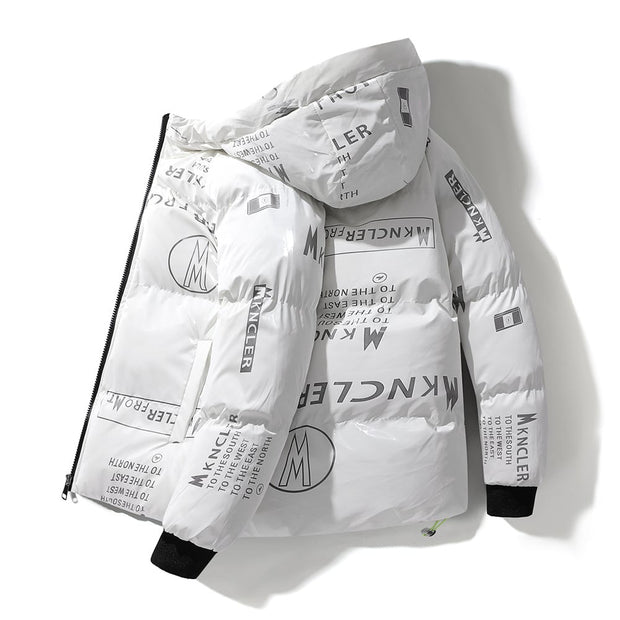 Steppjacke mit Kapuze in Vinyloptik für Männer - Lanuz