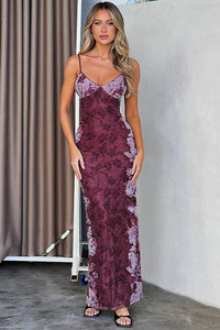 Maxikleid mit Druck in Lila