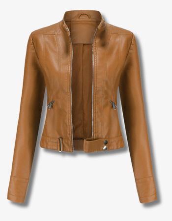 Moderne Lederjacke mit puristischer Optik