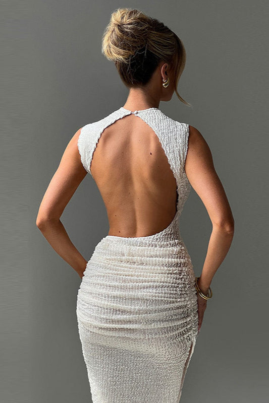 Figurbetontes Maxikleid in Weiß