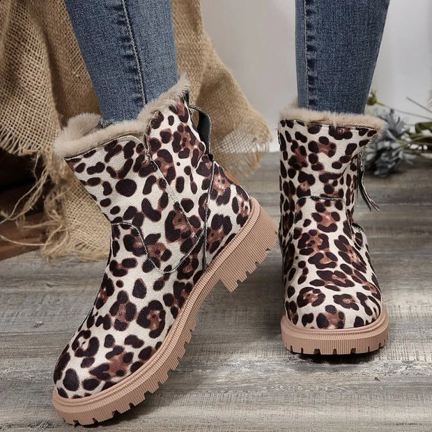 Damen Winterstiefel mit Tiermotiv und warmem Futter - Yuliana