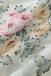 Kleid mit Blumenmuster in Grün
