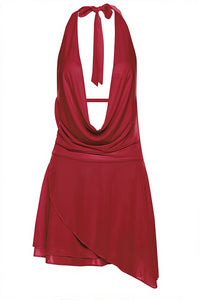 Rückenfreies Minikleid mit Neckholder und V-Ausschnitt