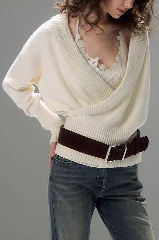 Modeartikel mit Wickeldesign und Strickstruktur