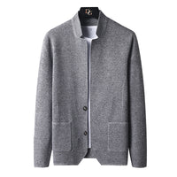 Herrenstrickjacke mit Mao-Kragen - Karl