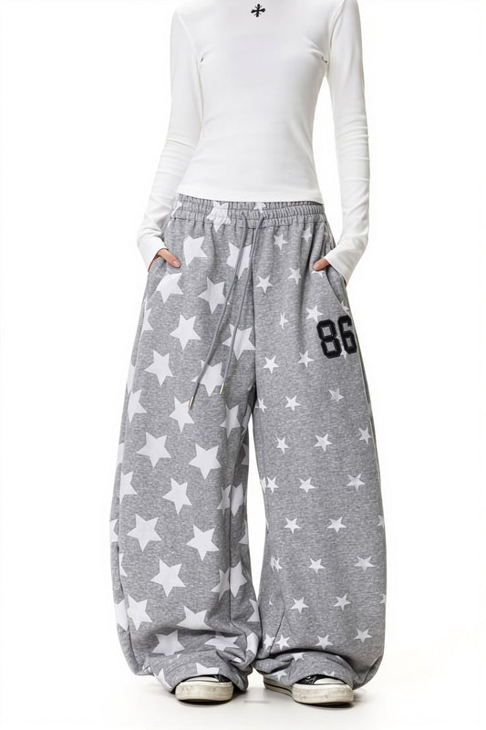 Locker geschnittene Hose mit Druck