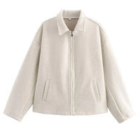 Kurze Wolljacke mit Reißverschluss für Damen - Sonia