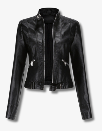 Moderne Lederjacke mit puristischer Optik