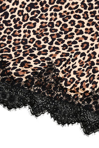 Figurbetontes Maxikleid mit Leopardenmuster in Braun