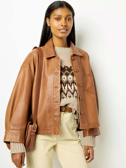 Vintage-Lederjacke mit charakterstarker Optik
