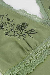 Top mit Neckholder, Blumenmuster und Spitze