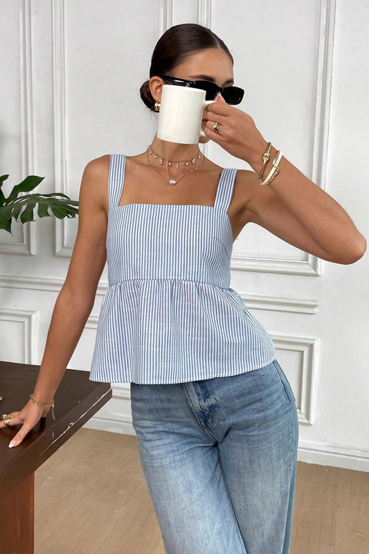 Tanktop mit Bindedetail und Streifenmuster