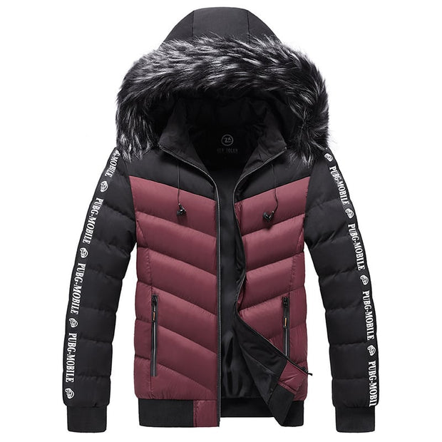 Herren Steppjacke mit Kunstfellkapuze - Elian