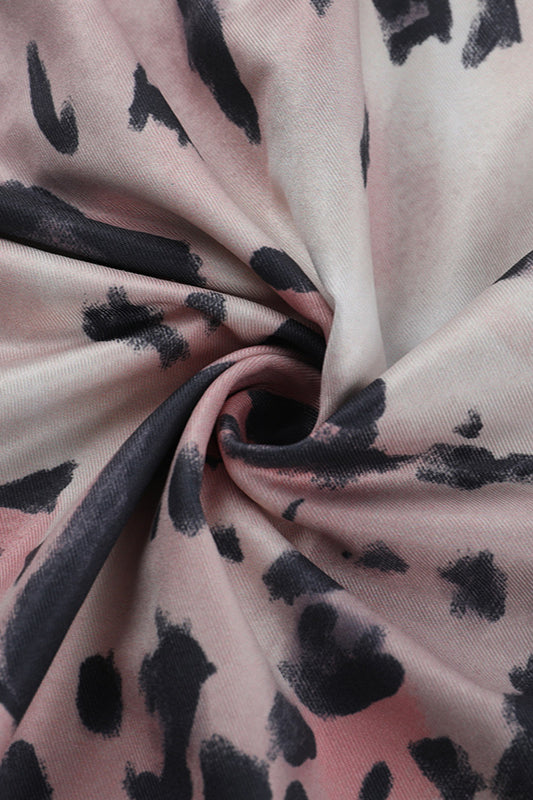 Rückenfreies Maxikleid mit Leopardenmuster in Cremeweiß