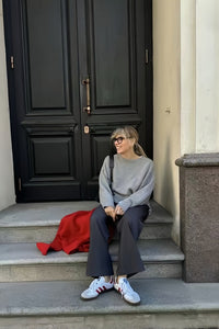 Pullover mit Rundhalsausschnitt und kurzem Schnitt