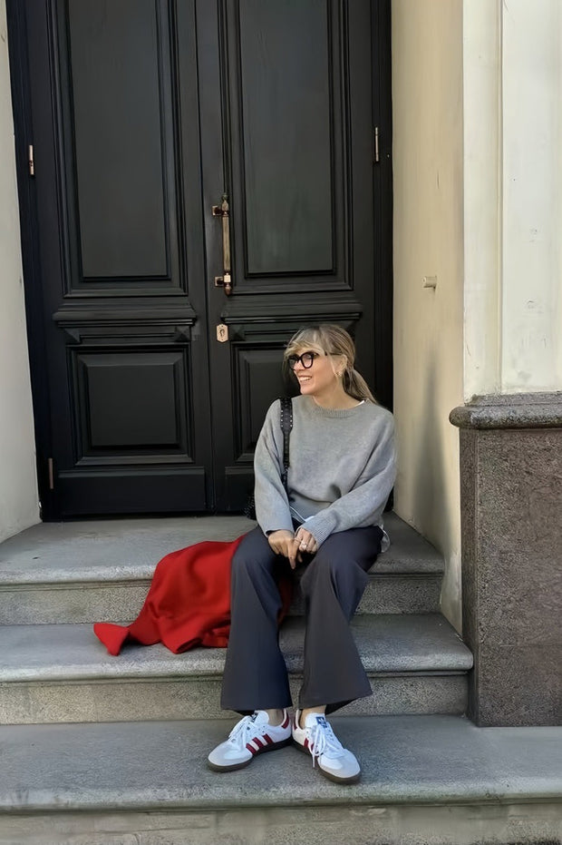 Pullover mit Rundhalsausschnitt und kurzem Schnitt