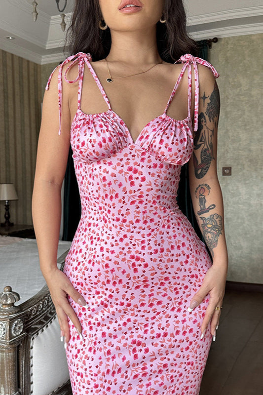 Kleid mit Blumenmuster in Gelb