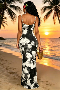 Figurbetontes Maxikleid mit Druck
