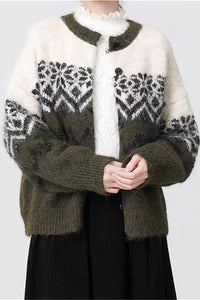 Strickjacke mit Strickstruktur in Grün