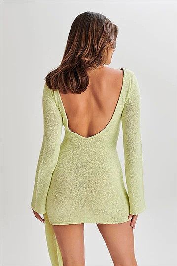 Minikleid mit Strickstruktur in Weiß