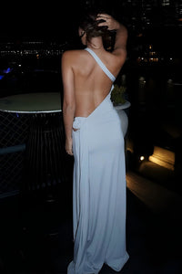 Figurbetontes Maxikleid in Grau