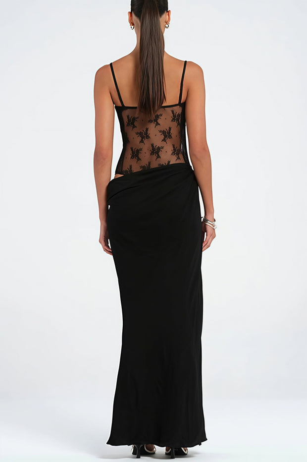 Figurbetontes Maxikleid mit Spitze