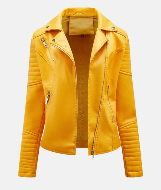 Biker-Lederjacke ohne Kapuze