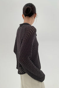 Strickjacke mit Bindedetail und Strickstruktur