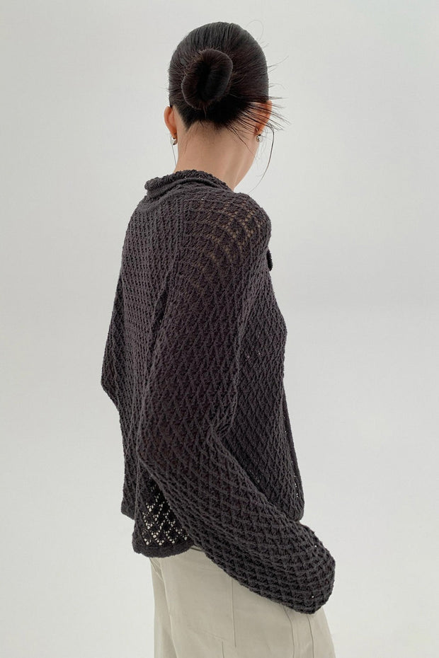 Strickjacke mit Bindedetail und Strickstruktur