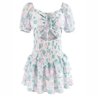 Fioby - Florales Rüschen-Minikleid mit Puffärmeln