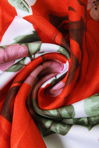 Zweiteiliges Set mit V-Ausschnitt, hoher Taille und Blumenmuster