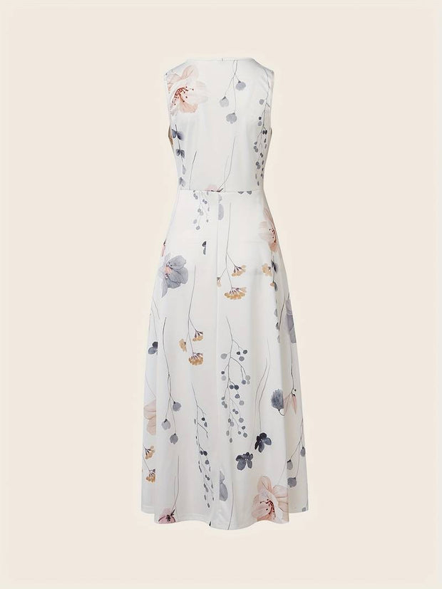 Cassandra - Langes Kleid mit Blumendruck