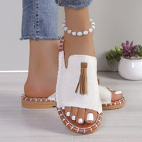 Flache Damensandalen mit Quaste - Annelie