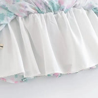 Fioby - Florales Rüschen-Minikleid mit Puffärmeln