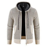 Herrenstrickjacke mit Kapuze und Innenfutter - Rynor