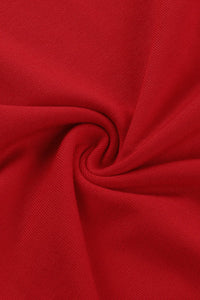 Figurbetontes Maxikleid mit Neckholder in Rot, mit V-Ausschnitt