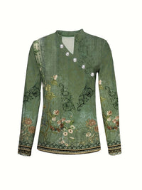 Xenia - T-Shirt mit Blumenmuster und asymmetrischem Ausschnitt
