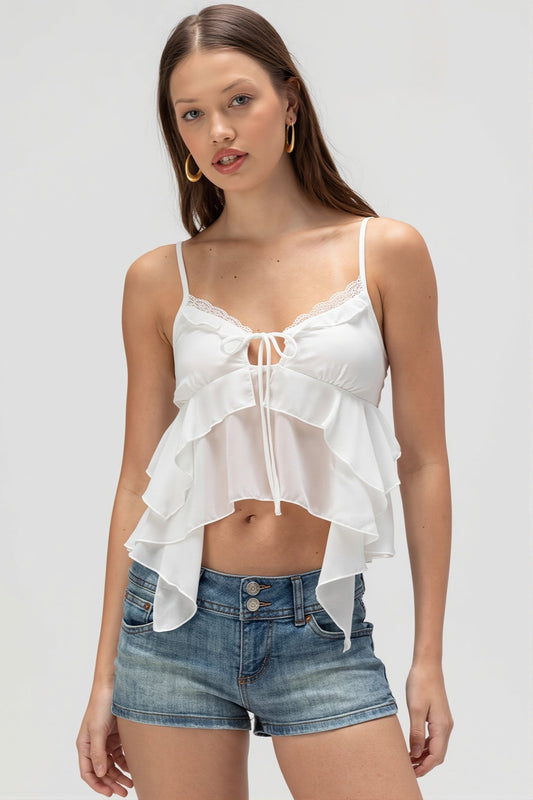 Asymmetrisches Top mit Rüschen