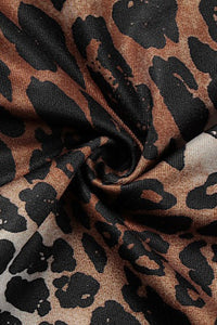Rückenfreies Minikleid mit V-Ausschnitt und Leopardenmuster