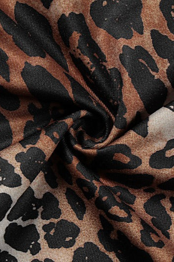 Rückenfreies Minikleid mit V-Ausschnitt und Leopardenmuster